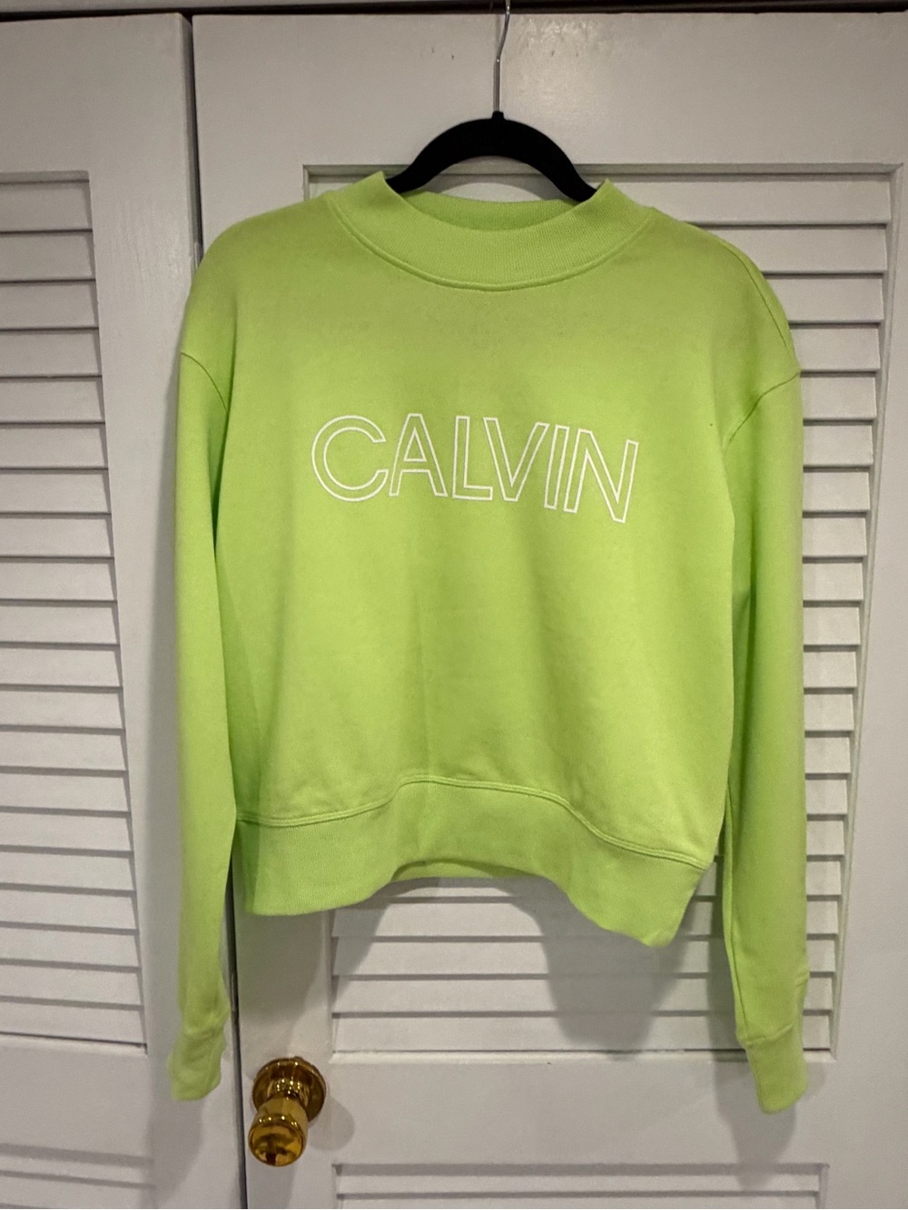 Calvin Klein Lime Green Logo Sweatshirt Size Large NWT